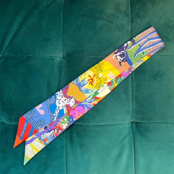 NWOT Hermès En Liberté ! Twilly in Jaune Vif / Bleu / Rouge - Picture 10 of 16